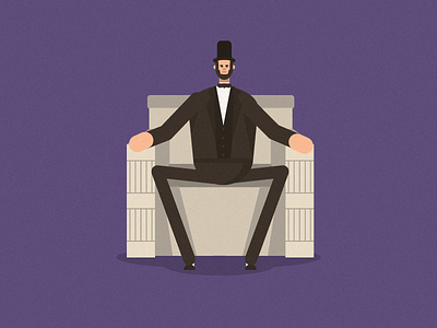 Lincoln abraham chair character flat hat illustration lincoln man sofa usa