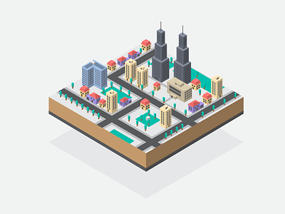 Isometry town buildings city illustration isometric isometry town