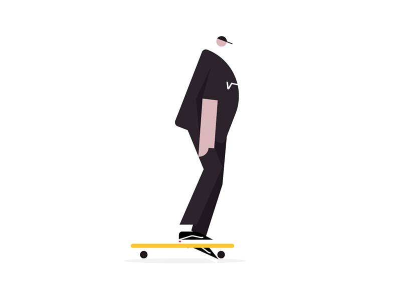 Skater animation character gif grain illustration offthewall oldskool skate skateboard skater texture vans