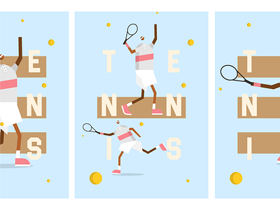Tennis poster ball character illustration poster tennis web webdesign