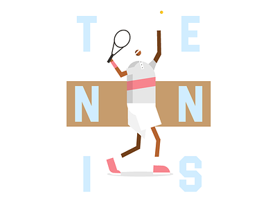 Serve character illustration poster tennis web webdesign
