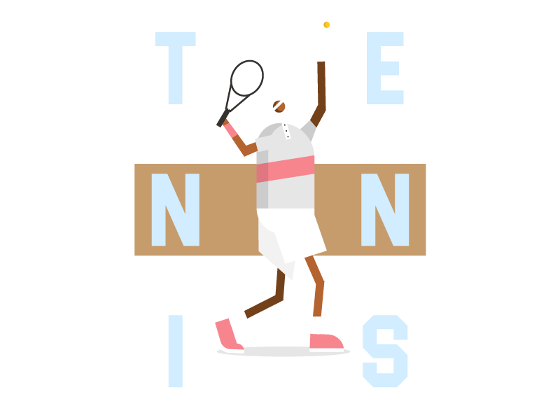 Serve poster webdesign web illustration character tennis