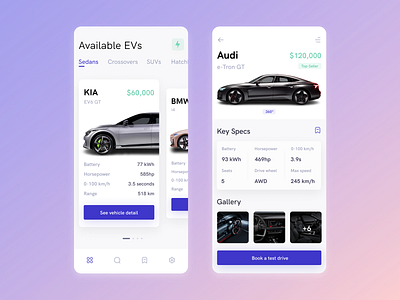 Electric Cars - eCommerce App app design application automotive car app ecommerce electric car productdesign uidesign uxui