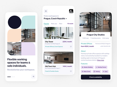 Coworking Space App UI