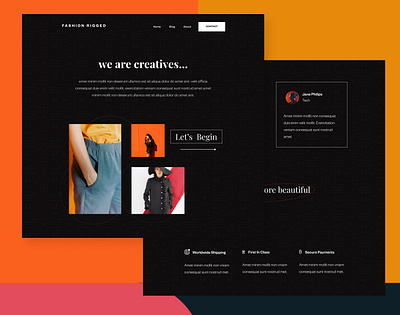 Fashion Landing Page clean ui figmaafrica figmadesign nigerian uidesign