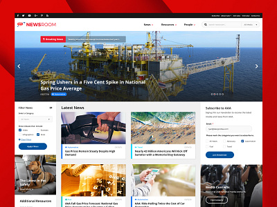 AAA Newsroom aaa articles dashboard news news platform newsroom website design