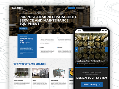 ParaDry Systems design designzillas homepage parachute site ui web design website