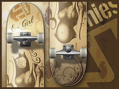 E-Girl SkateBoard board freestyle skate surf trasher