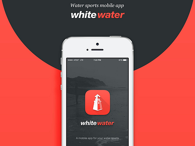 White Water App UI - P1 design icon material sport surf track tracker ui user interface water