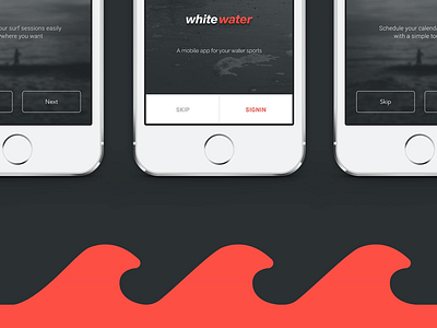 White Water App - P2 app icon ios session surf tracker ui user interface water sports white