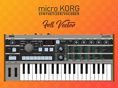 MicroKorg Full Vector electronic illustrator instrument keyboard korg microkorg music synth synthetizer ui vector vocoder