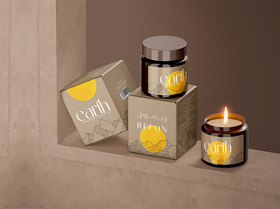 Candle Packaginf For Refon branding candle graphic design identity illustration logo packaging product