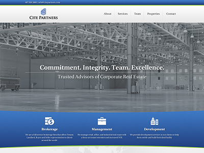 Citepartners blue clean design modern real estate web