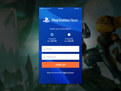 Daily UI #001 / Sign up 001 daily ui playstation sign up ui video games