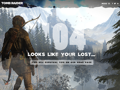 Daily UI #008 / 404 Page 008 404 404 page daily ui tomb raider ui video games