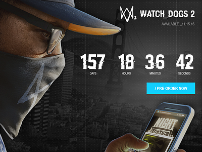 Daily UI #014 / Countdown Timer 014 countdown countdown timer daily ui pre order timer ui video games watch dogs