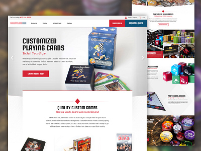 Custom Playing Cards Site Teaser board cards custom ecommerce games playing redesign website