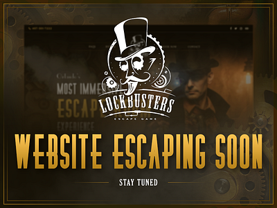 Website Escaping Soon attractions brown dark design designzillas escape peek room sneak website
