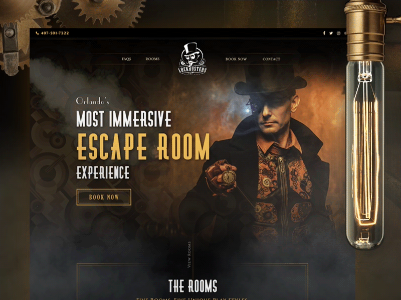 Lockbusters Escape Game attraction black dark designzillas escape game escape room orlando web design