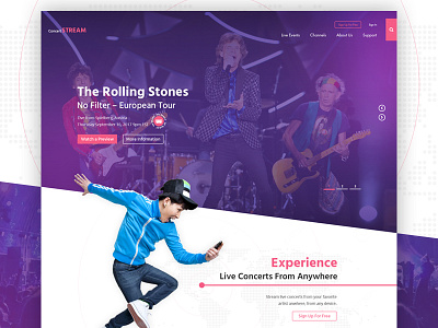 Concert Streaming Homepage Design