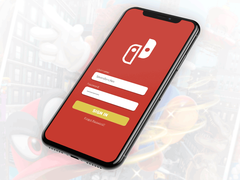 Nintendo Switch Online Login app iphone login nintendo nintendo switch principle sign in sketch ui video games