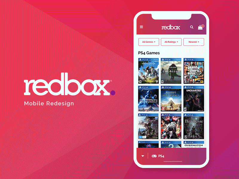 Redbox Mobile Redesign app game rental mobile movie rental movies redbox ui video games