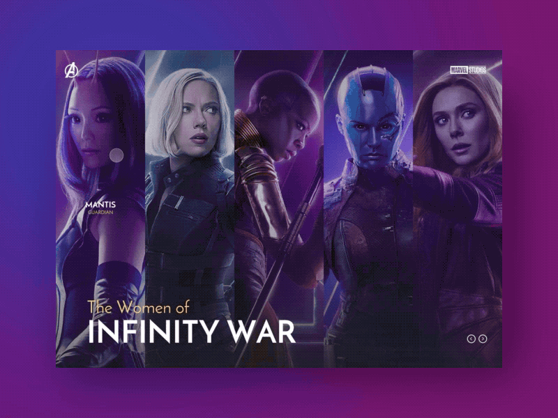 The Women of Avengers: Infinity War avengers infinity war movie nebula scarlet witch ui web