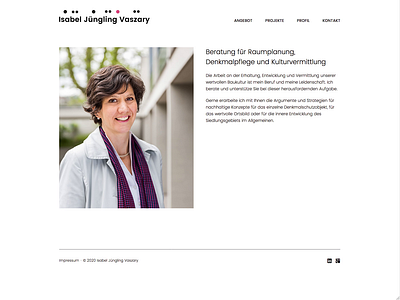 Webseite for Isabel Jüngling Vaszary webdesign