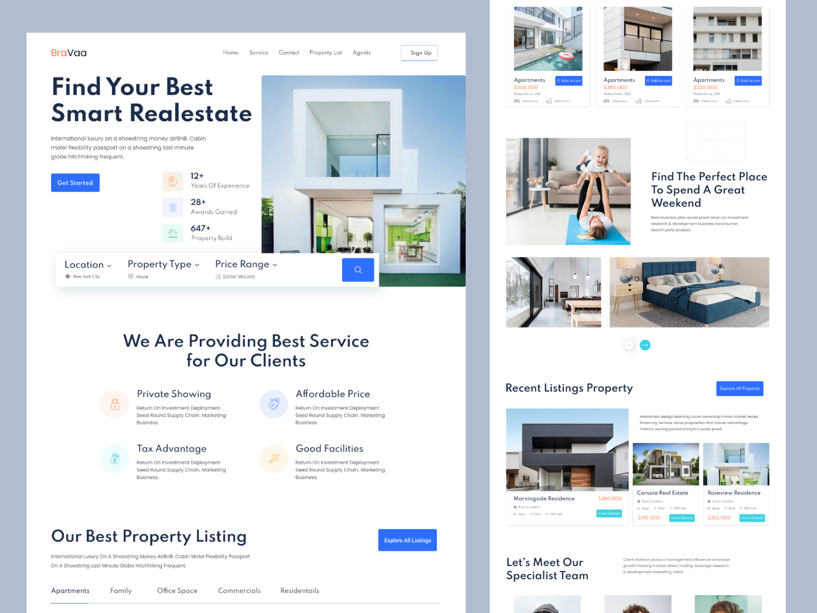 Real-estate landing page design by kamal Hasan on Dribbble