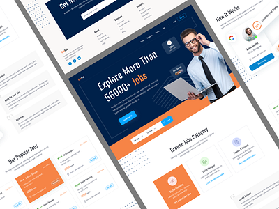 Job finder Website agency business design furniture landing page hiring interface job job application job finder job landing page job listing job portal job website marketing platfrom recruitment ui design ux web design website