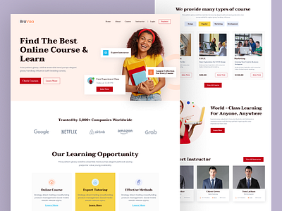 E-learning Landing Page course design e learning education home page landing page learn learning online course skills study studying ui ui design web design website design