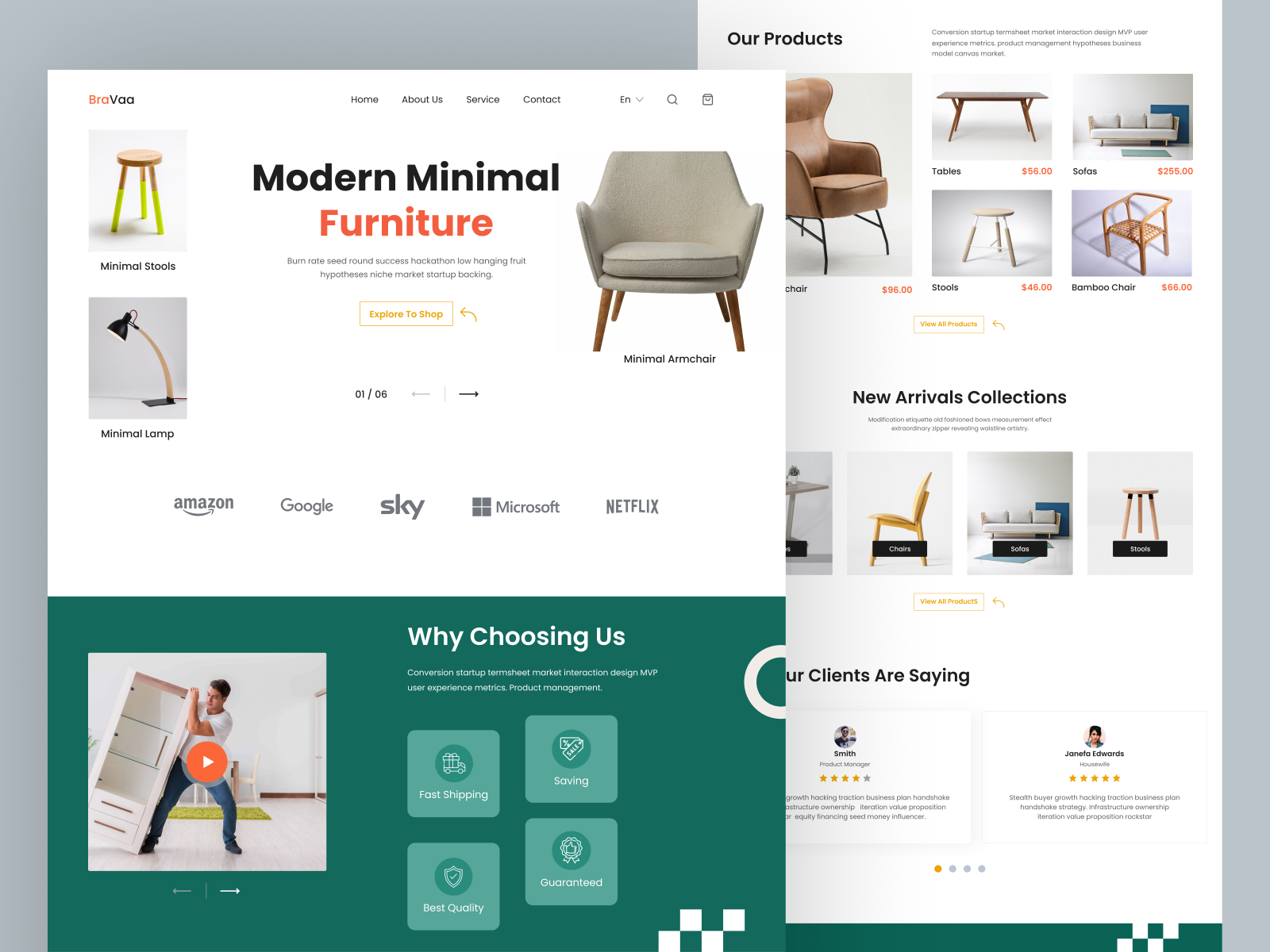 Furniture Landing Page by kamal Hasan on Dribbble