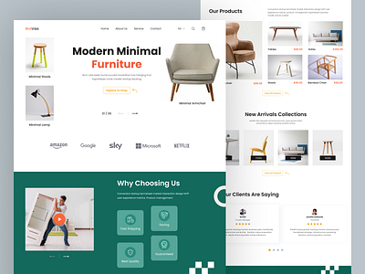 Furniture Landing Page e commerce landing page e commerce website furniture furniture landing page furniture website interior interior design minimalist modern furniture ui design uiux web design website