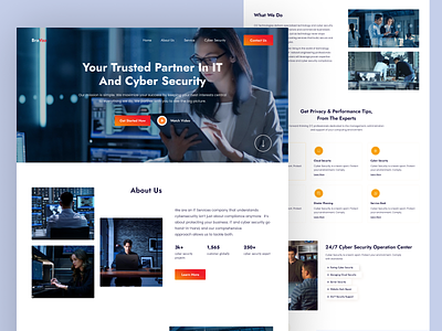 Cyber Security platform landing page