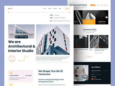 Architectural Studio - Landing page agency architect architectural service architectural studio architecture design architecture interior architecture website building home page interior interior design landing page property realestate ui design web design website