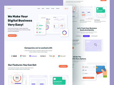 Saas landing page