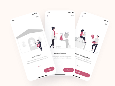 Onboarding screen (perfume app) 2022 app branding design ecommerce features illustration interaction onboardings perfume typography ui vector