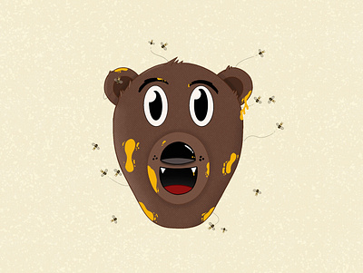 Honey bear animal bear bee honey texture