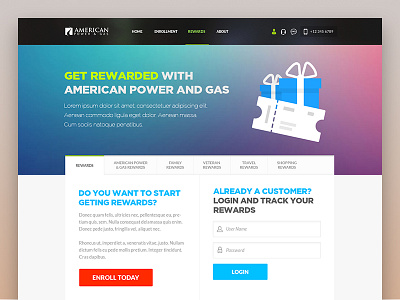 American Power And Gas - Rewards Page bonuses landing page perks rewards service services web web page