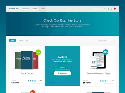 Examine - Store Page clean ecommerce flat online shop product shop store web web page