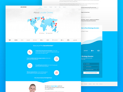 Louder Online - About Page about chart graph landing landing page map ot in product service subscribe web website