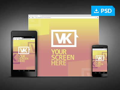 Responsive Screen Web Mockups - Free PSD android devices free psd mobile mockup mockups phone psd responsive screen tablet web