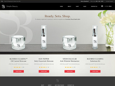 Simple Beauty Ecommerce Homepage Second Version WIP clean ecommerce flat homepage modern online store product shop store web web design