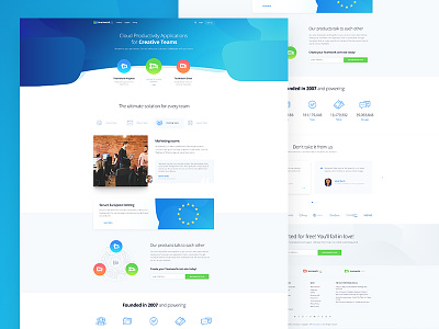 Teamwork.com - Home Page app blue gradients landing page product product design saas service teamwork web
