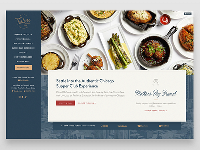 Tortoise Supper Club Homepage chicago food homepage restaurant retro ui ux vintage web web design website