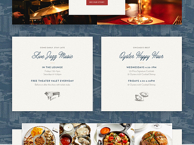 Tortoise Supper Club Specials & Promos chicago divi food modules restaurant retro ui ux vintage web web design website