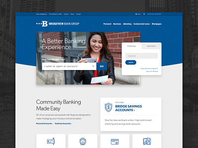 Bridgeview Bank Homepage bank banking chicago design homepage homepage design redesign typography web web design website
