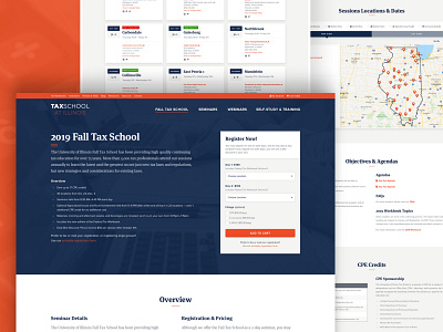 Fall Tax School Website Design accountants certifications classes courses cp illinois locations product registration school signup taxes ui university of illinois uofi ux web design website