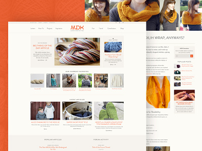 Mason Dixon Knitting Website Design community dixon ecommerce homepage knitters knitting mason mdk patterns products productshot shop ui ux web web design website wordpress yarn