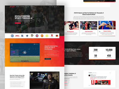 STATS.com Homepage Design ai data fan engagement fantasy homepage redesign sports statistics stats ui ux web design website